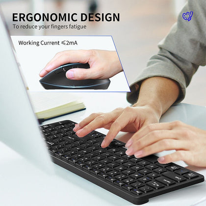 GMKtec 2.4G Wireless Full-sized Keyboard & Mouse Combo