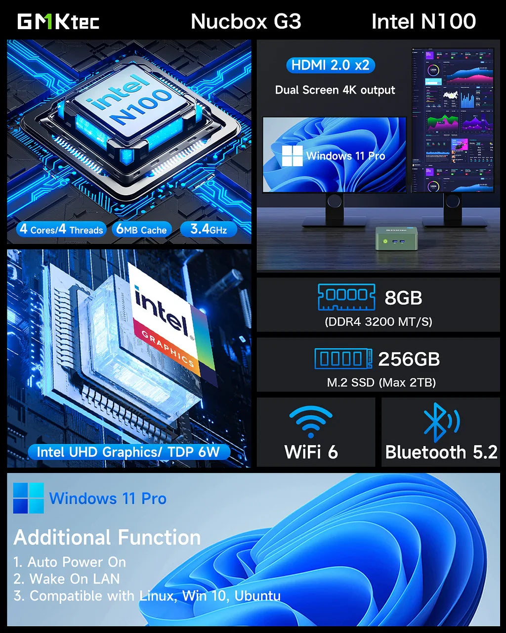 GMKtec NucBox G3 Intel® Alder Lake N100 Mini PC