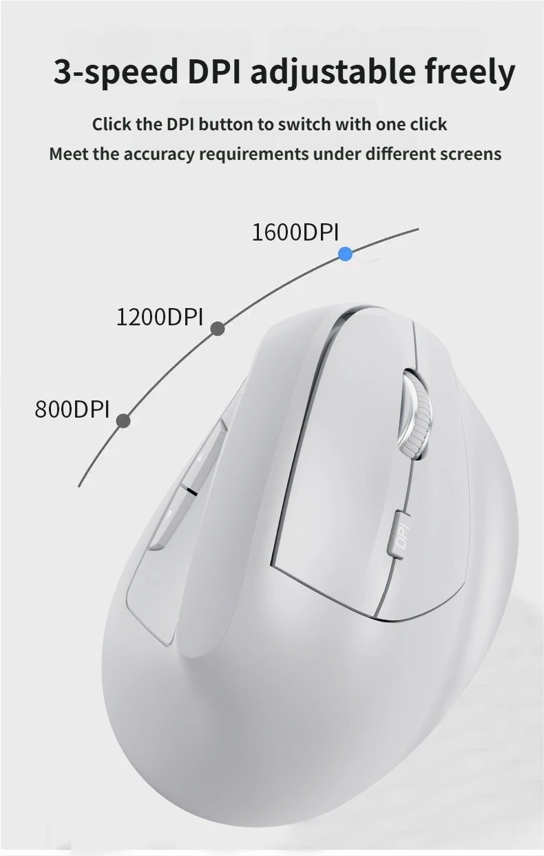GMKtec Ergonomic Vertical Bluetooth & 2.4G Wireless Mouse