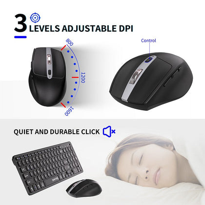 GMKtec 2.4G Wireless Full-sized Keyboard & Mouse Combo