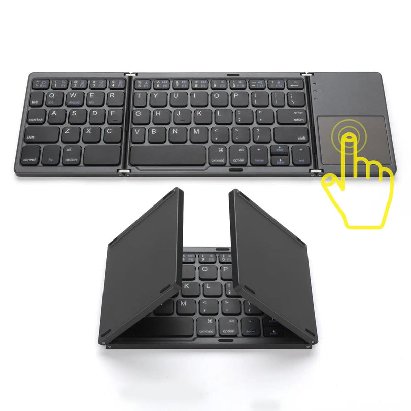 GMKtec Mini Portable Tri-Fold Bluetooth Keyboard with Touchpad