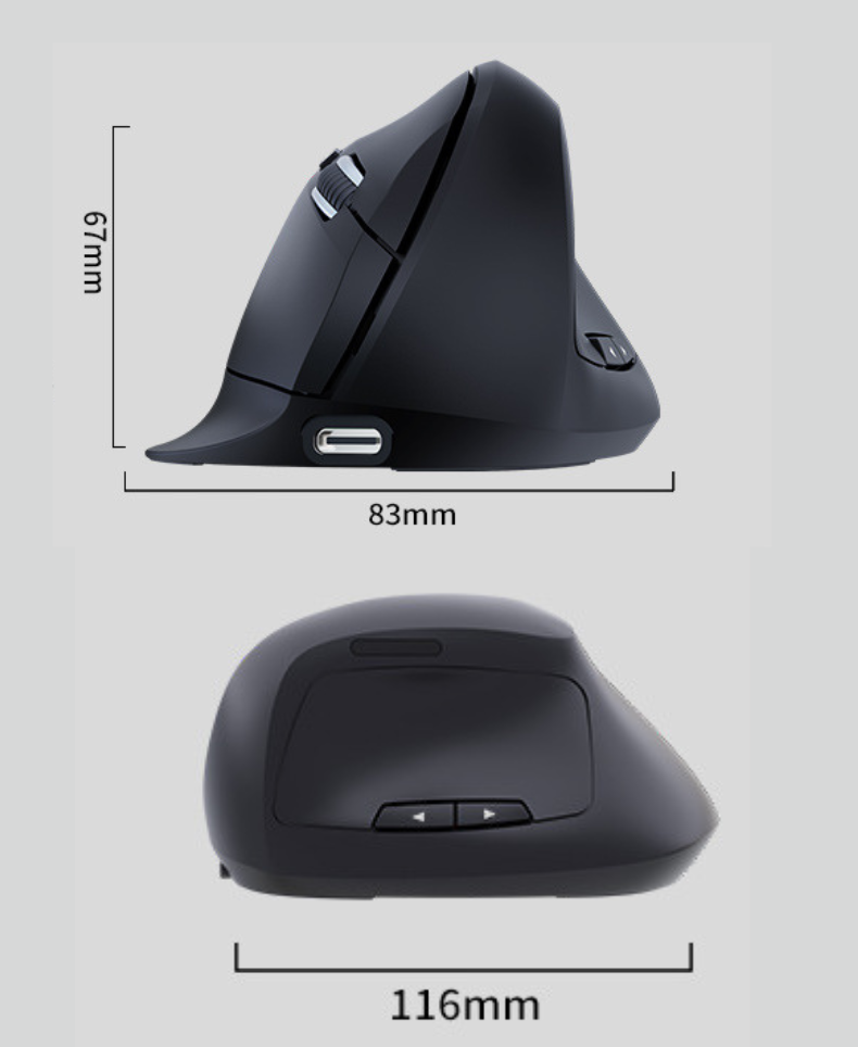 GMKtec Ergonomic Vertical Bluetooth & 2.4G Wireless Mouse