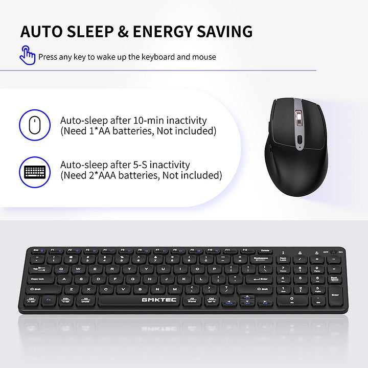 GMKtec 2.4G Wireless Full-sized Keyboard & Mouse Combo