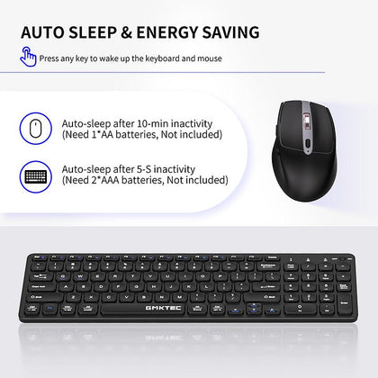 GMKtec 2.4G Wireless Full-sized Keyboard & Mouse Combo