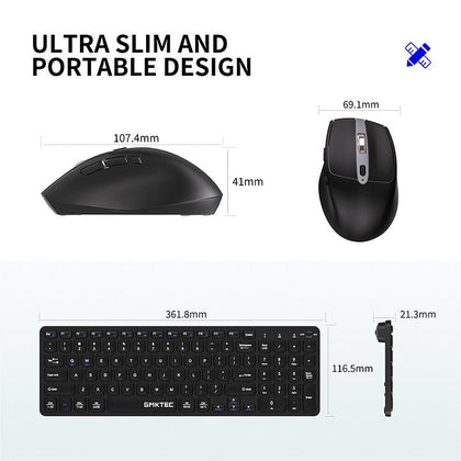 GMKtec 2.4G Wireless Full-sized Keyboard & Mouse Combo