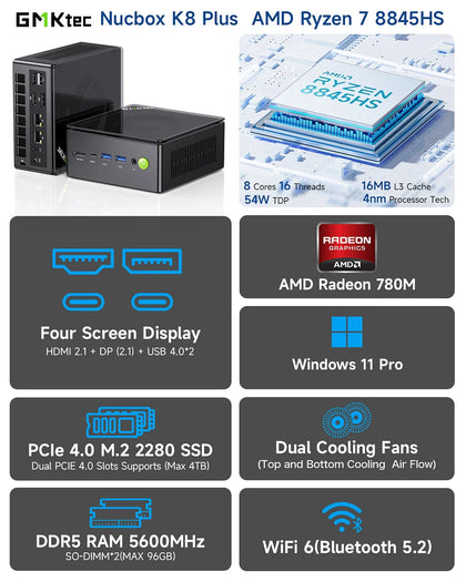 GMKtec NucBox K8 Plus AMD Ryzen™ 7 8845HS Mini PC