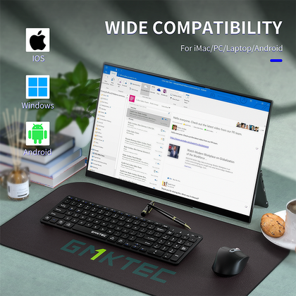 GMKtec 2.4G Wireless Full-sized Keyboard & Mouse Combo